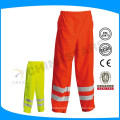 Yellow reflective safety pants with mesh lining